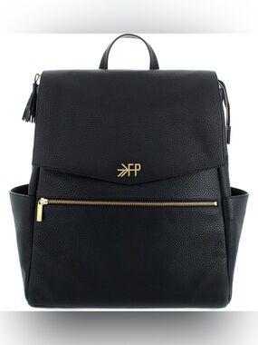 Freshly picked convertible classic backpack diaper bag in black vegan leather
